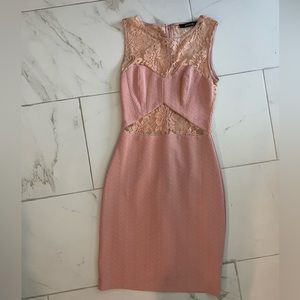 Pink Lace Bodycon Mini Dress